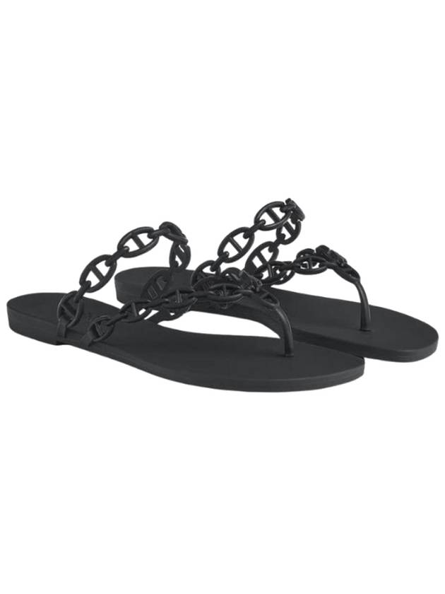 women sandals island noir sandals black - HERMES - BALAAN 5