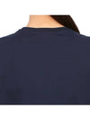 Embroidered Logo Cotton Short Sleeve T-Shirt Navy - TORY BURCH - BALAAN 8