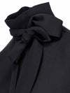 Scarf Neck Long Sleeve Silk Blouse Black - VALENTINO - BALAAN 4