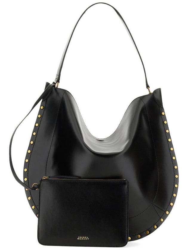 Oskan Leather Shoulder Bag Black - ISABEL MARANT - BALAAN 3