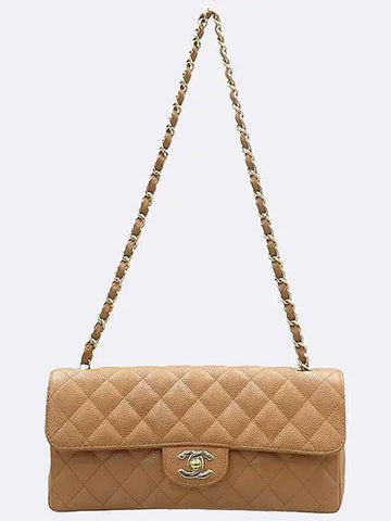 A35731 Camel Caviar Classic S Size Gold One Chain Shoulder Bag - CHANEL - BALAAN 1