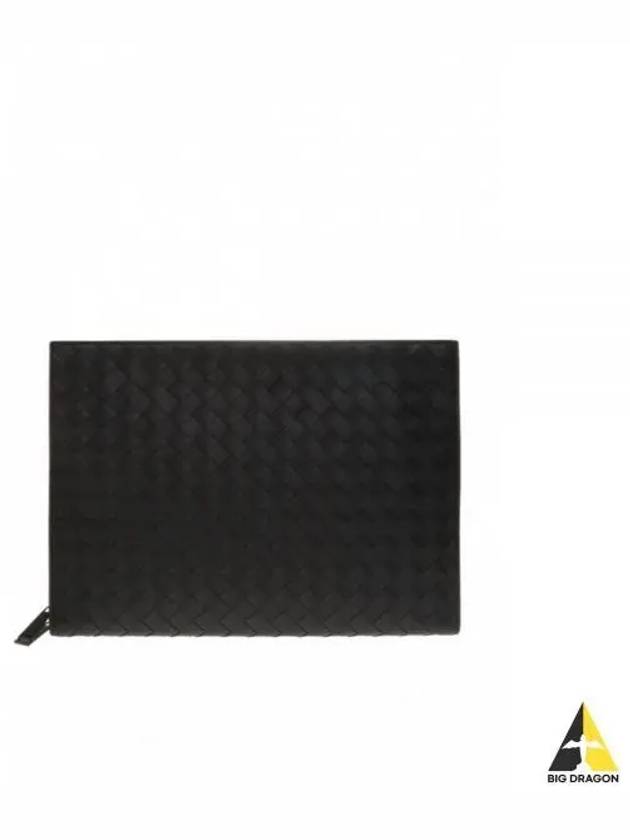 Intrecciato Document Clutch Bag Black - BOTTEGA VENETA - BALAAN 2