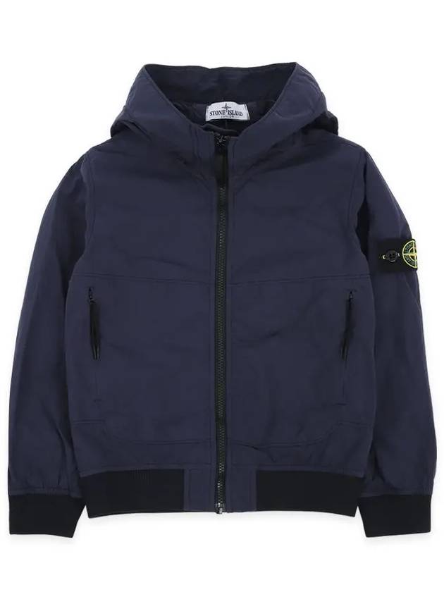 Kids Wappen Patch Wind Zip Up Hoodie Navy - STONE ISLAND - BALAAN 3