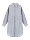 Seen Stripe Cotton Shirt Midi Dress Blue - ISABEL MARANT - BALAAN 2