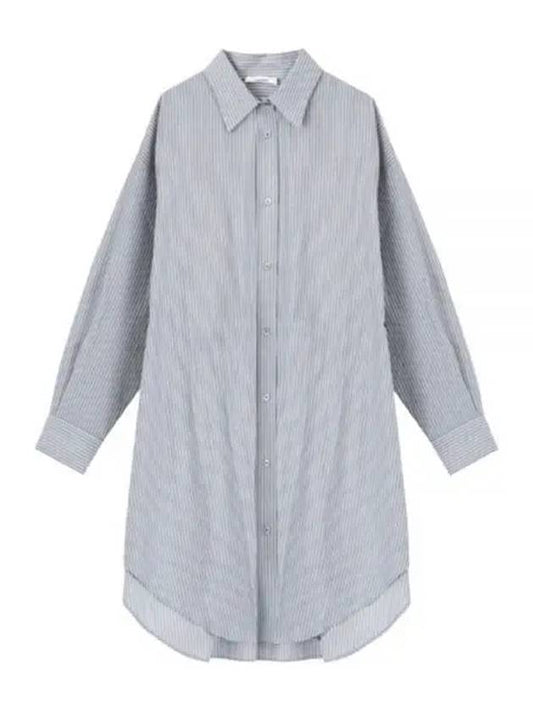 Seen Stripe Cotton Shirt Midi Dress Blue - ISABEL MARANT - BALAAN 2