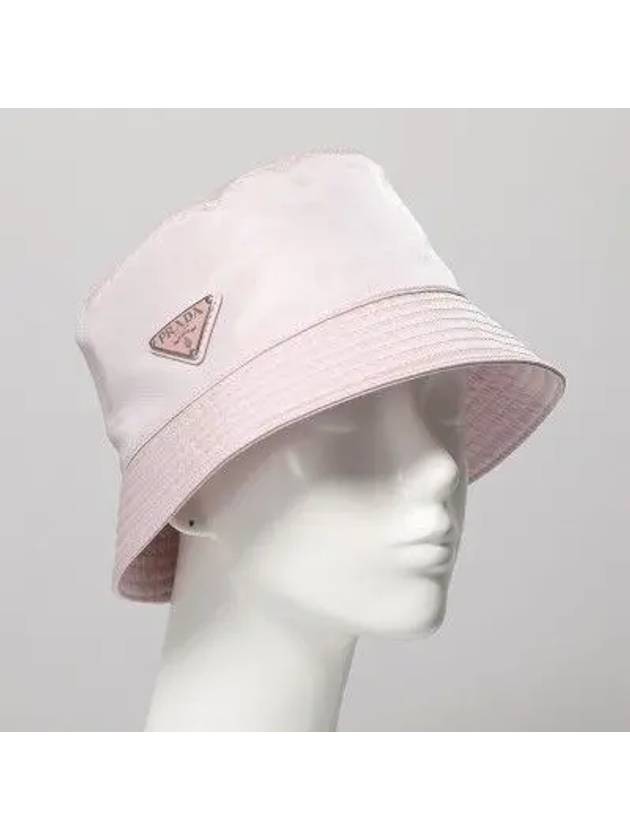 Re-Nylon Triangle Logo Bucket Hat Alabaster Pink - PRADA - BALAAN 6