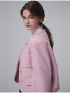 Boucle Wool Cropped Jacket Pink - OPENING SUNSHINE - BALAAN 2