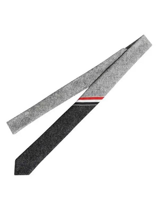 Three Stripes Two-Tone Wool Tie Grey - THOM BROWNE - BALAAN 2