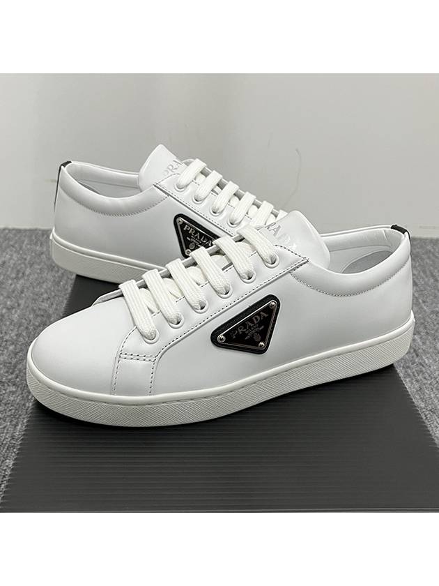 Triangle Logo Low Top Sneakers White - PRADA - BALAAN 4