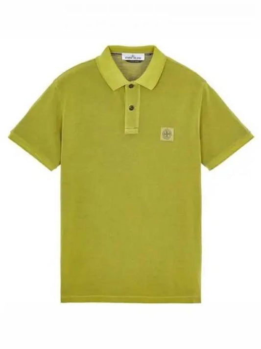 Men's Logo Patch Cotton Short Sleeve Polo Shirt Green - STONE ISLAND - BALAAN 2