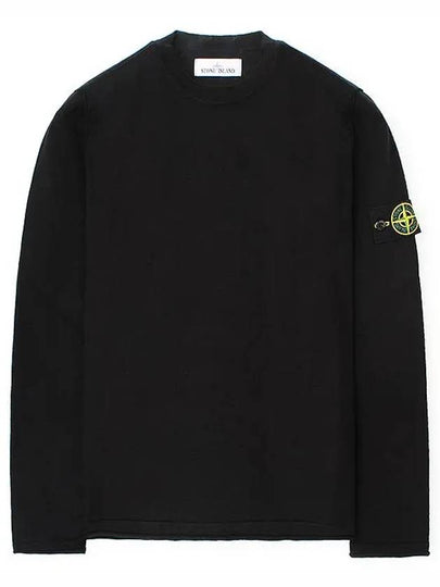 Wappen Patch Crew Neck Knit Top Black - STONE ISLAND - BALAAN 2