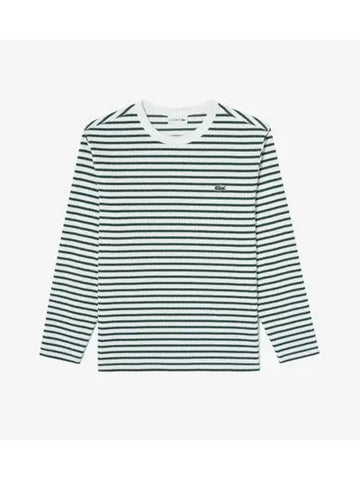 Men s long sleeve striped t shirt deep green - LACOSTE - BALAAN 1