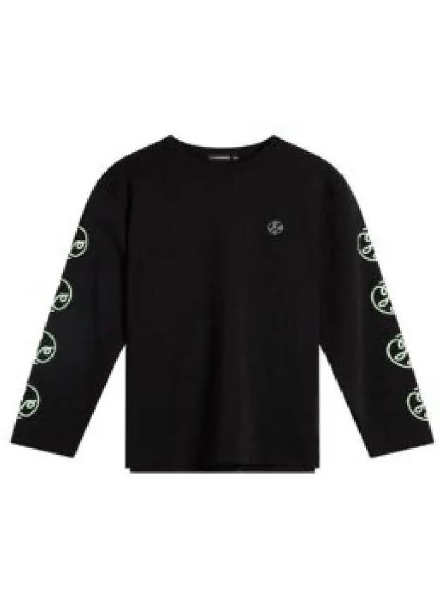 Camilo Graphic Crew Neck Long Sleeve T-Shirt Black - J.LINDEBERG - BALAAN 2