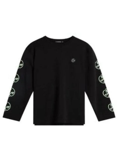 Camilo Graphic Crew Neck Long Sleeve T-Shirt Black - J.LINDEBERG - BALAAN 2