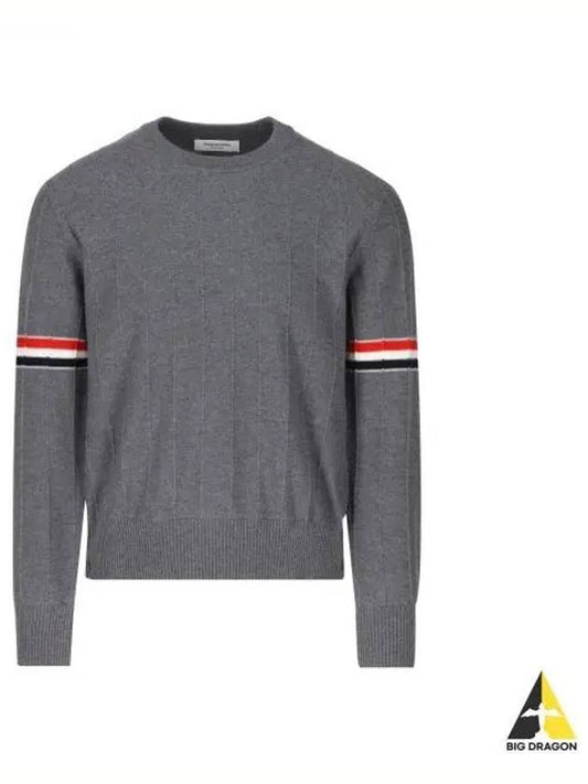 Men's Wool Relaxed Pullover Knit Top Med Grey - THOM BROWNE - BALAAN 2