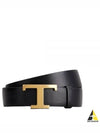 T Timeless Buckle Reversible Leather Belt Black - TOD'S - BALAAN 2