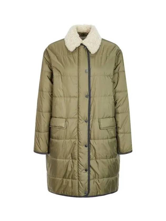 Women s Detachable Shearling Collar Padded Coat Green 271261 - BRUNELLO CUCINELLI - BALAAN 1