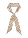 Skinny Check Silk Scarf Flax - BURBERRY - BALAAN 2