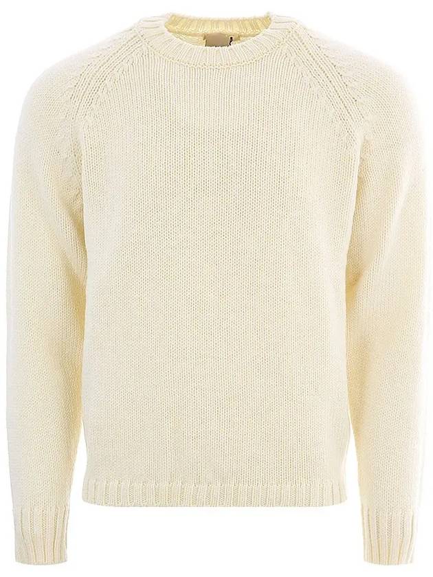 Men’s Merino Wool Knit Top White - TEN C - BALAAN 2