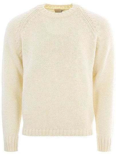 Men’s Merino Wool Knit Top White - TEN C - BALAAN 2