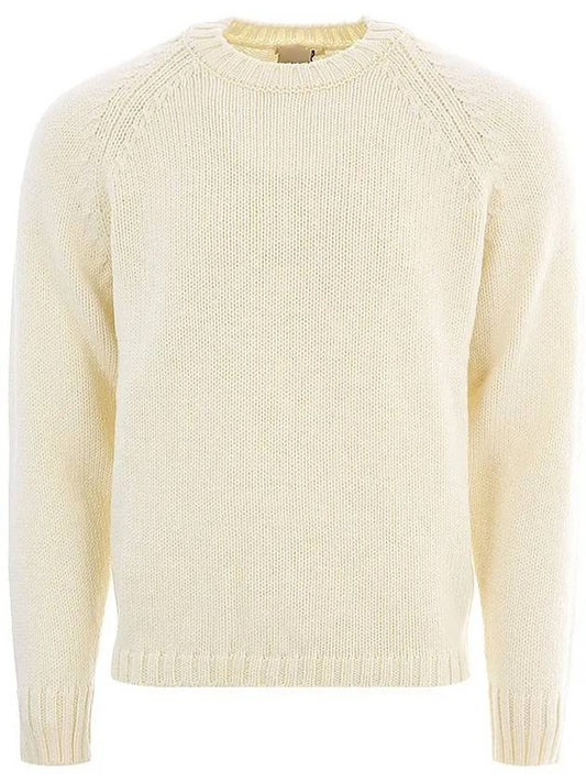 Men’s Merino Wool Knit Top White - TEN C - BALAAN 2