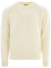 Men’s Merino Wool Knit Top White - TEN C - BALAAN 2