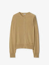 Embroidered Logo Cashmere Cardigan Beige - BURBERRY - BALAAN 2