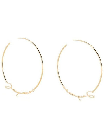 Women's Le Creole Signature Logo Hoop Earrings Gold - JACQUEMUS - BALAAN 1