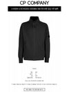 Lens Wappen Diagonal Fleece Zip-Up Jacket Black - CP COMPANY - BALAAN 3