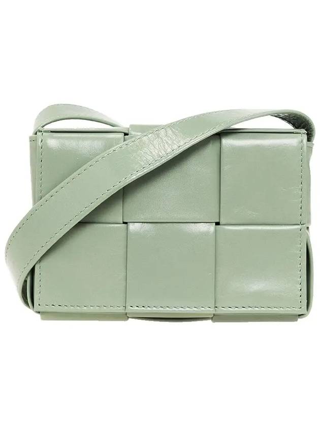 Cassette Small Leather Cross Bag Sage Green - BOTTEGA VENETA - BALAAN 2