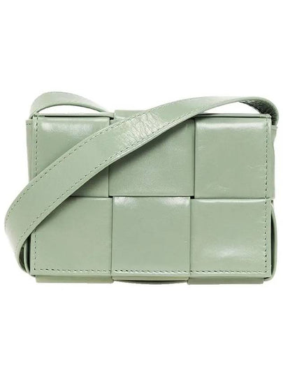 Cassette Small Leather Cross Bag Sage Green - BOTTEGA VENETA - BALAAN 2