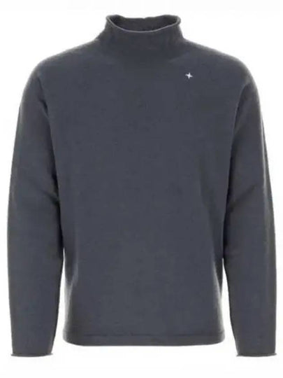 Stellina Mock Neck Lambswool Knit Top Grey - STONE ISLAND - BALAAN 2