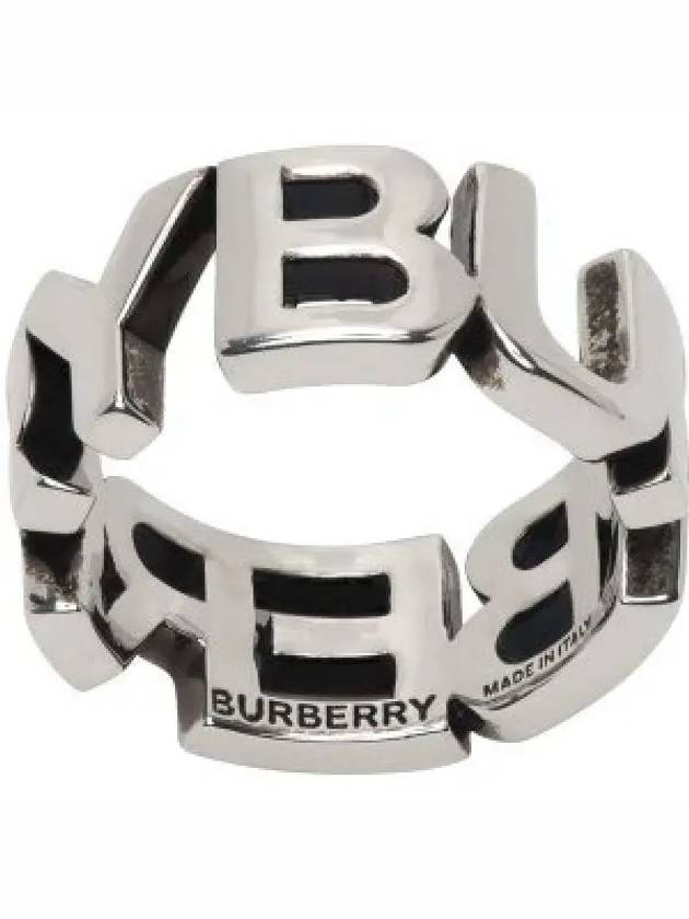 Palladium Plated Logo Ring Silver - BURBERRY - BALAAN 2