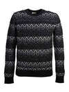 Striped Pattern Wool Knit Top - SAINT LAURENT - BALAAN 1