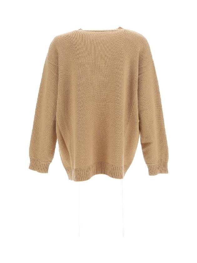 Logo Wool Knit Top Camel - MAX MARA - BALAAN 3