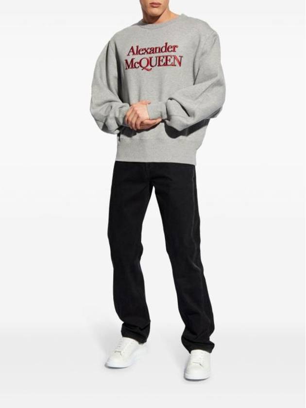 Embroidery Logo Sweatshirt Grey - ALEXANDER MCQUEEN - BALAAN 3