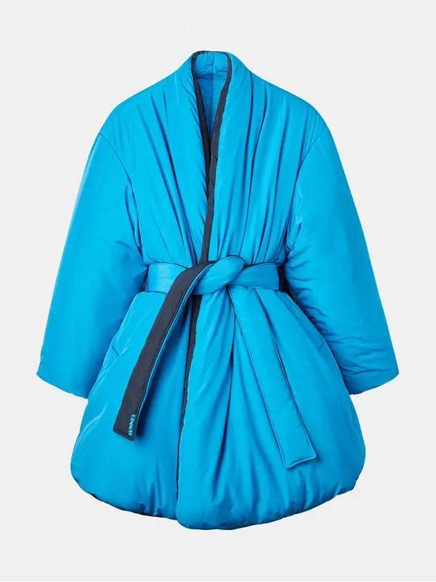 Women's Blanket Reversible Padded Coat Naver Blue CRTWWOUW002 PLY001 492 - SUNNEI - BALAAN 1