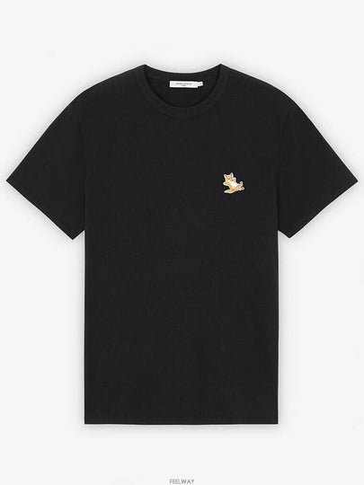 Chillax Fox Patch Classic Short Sleeve T-Shirt Black - MAISON KITSUNE - BALAAN 2