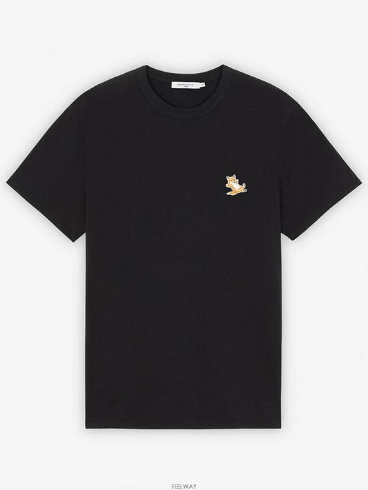 Chillax Fox Patch Classic Short Sleeve T-Shirt Black - MAISON KITSUNE - BALAAN 2