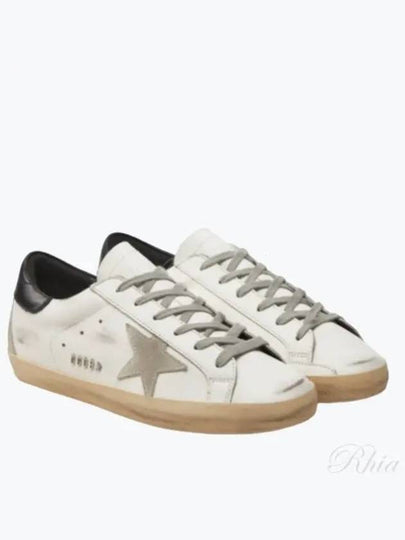 Women's Black Heel Tab Superstar Low Top Sneakers White Black - GOLDEN GOOSE - BALAAN 2