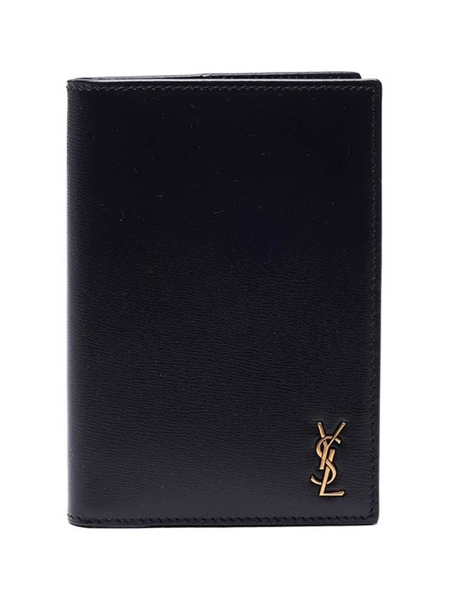 Monogram Logo Card Passport Wallet Black - SAINT LAURENT - BALAAN 4