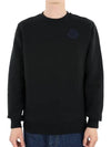 Men's Logo Crew Neck Cotton Fleece Sweatshirt Black - MONCLER - BALAAN 2