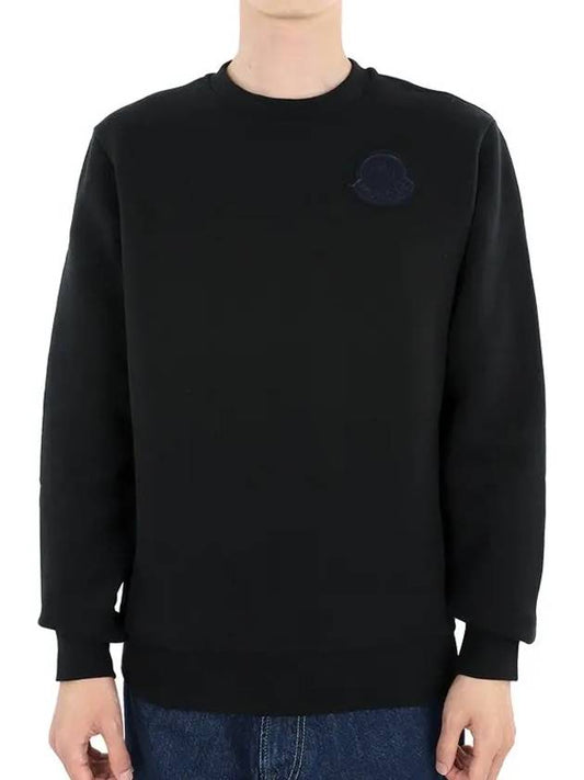 Men's Black Logo Patch Sweatshirt Black 8G00067 809KX 999 - MONCLER - BALAAN 2