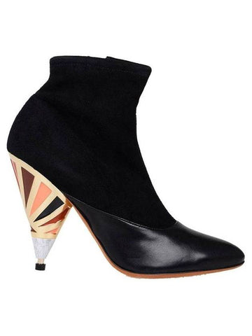 Women Suede Ankle Boots Heel Black - GIVENCHY - BALAAN.