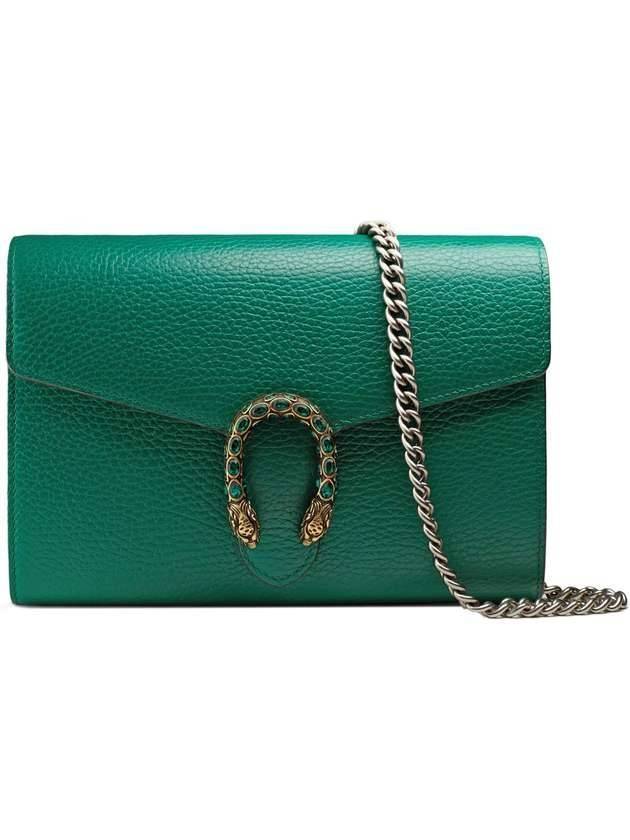 Dionysus Small Leather Chain Cross Bag Emerald Green - GUCCI - BALAAN 1