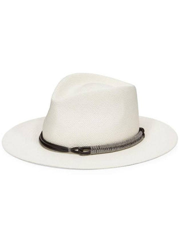 Interwoven Straw Fedora MCAP90082CFJ78 - BRUNELLO CUCINELLI - BALAAN 1