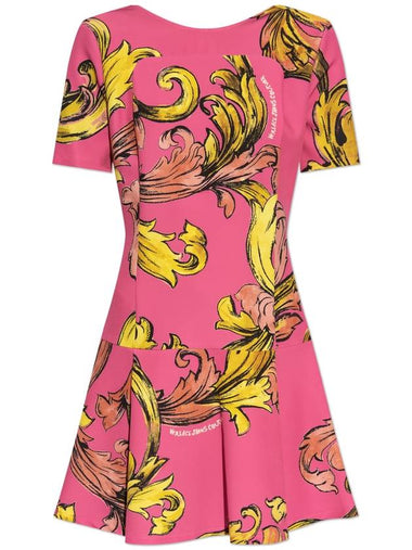 Versace Jeans Couture Dress With Outline Barocco Print, Women's, Pink - VERSACE - BALAAN 1