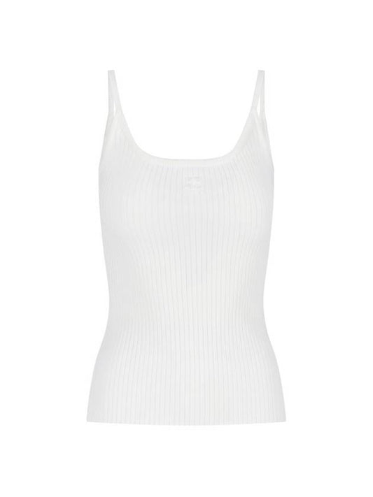Logo Knit Sleeveless White - COURREGES - BALAAN.