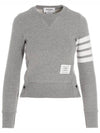 Engineered 4 Bar Stripe Loopback Jersey Knit Crewneck Sweatshirt Light Grey - THOM BROWNE - BALAAN 2