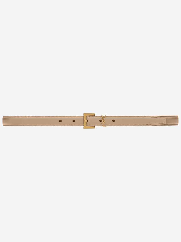 Monogram Square Leather Belt Beige - SAINT LAURENT - BALAAN 2